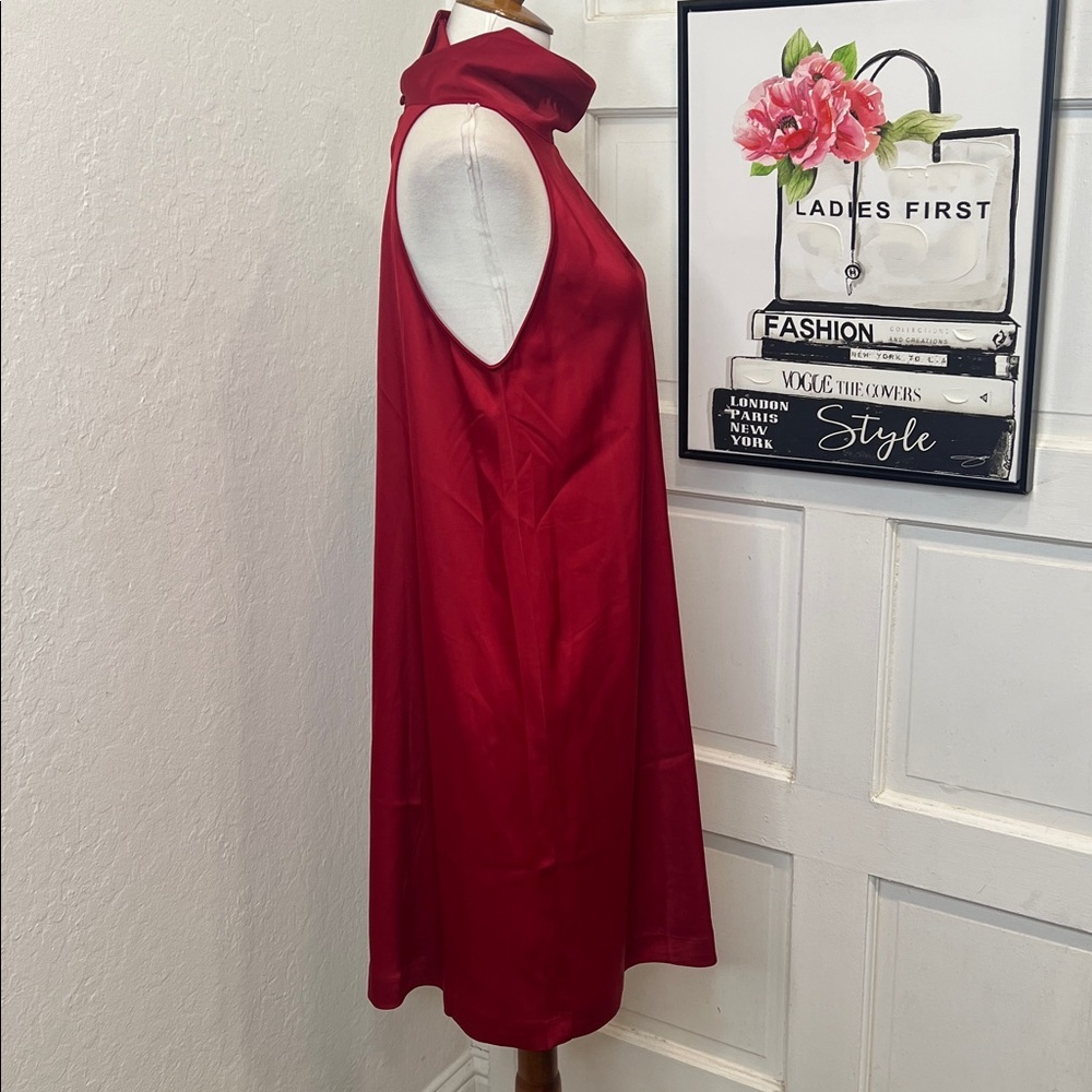 NWT Banana Republic Red Satin Mini Dress Size S - Picture 4 of 11